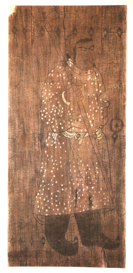 《门卫图》 辽代墓室壁画 178x184cm