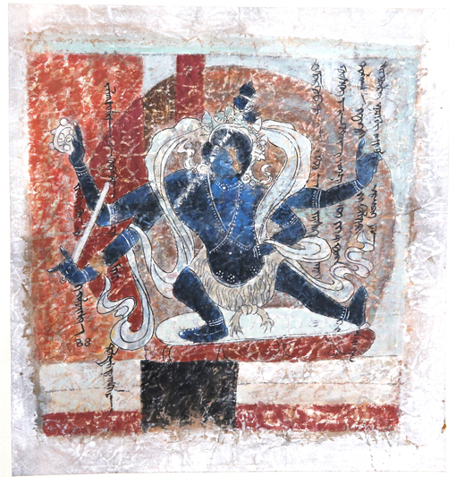 《回鹘棒图尊者像》 阿尔寨石窟壁画 61x65cm