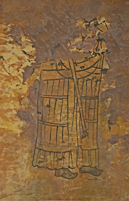《武士图》 辽代墓室壁画 98x64cm