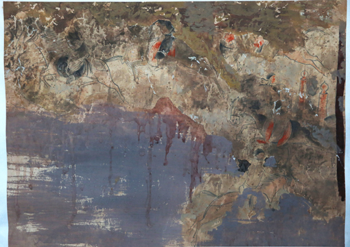 《马球图》 辽代墓室壁画 146.5x100.5cm