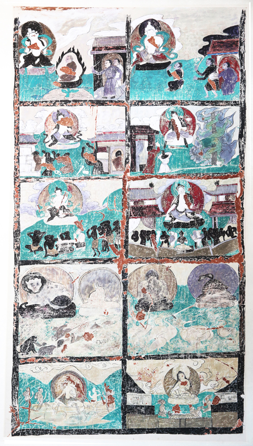 《度母图》 阿尔寨石窟壁画 90x176cm