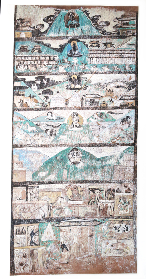 《丧葬图》 阿尔寨石窟壁画 109.5x216cm